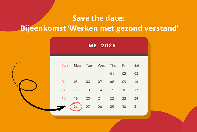 kalender met daarop de datum van de SOM mbo bijeenkomst Werken met gezond verstand, 26 mei omcirkeld.
